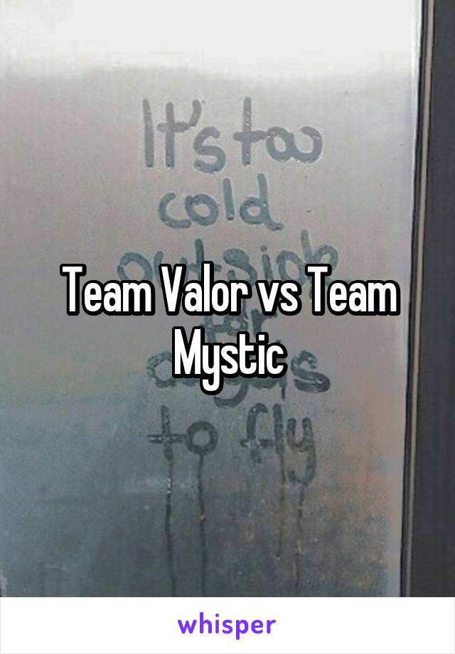 Team Valor vs Team Mystic