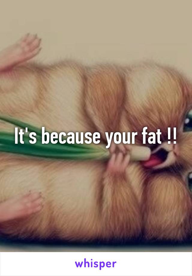 It's because your fat !!