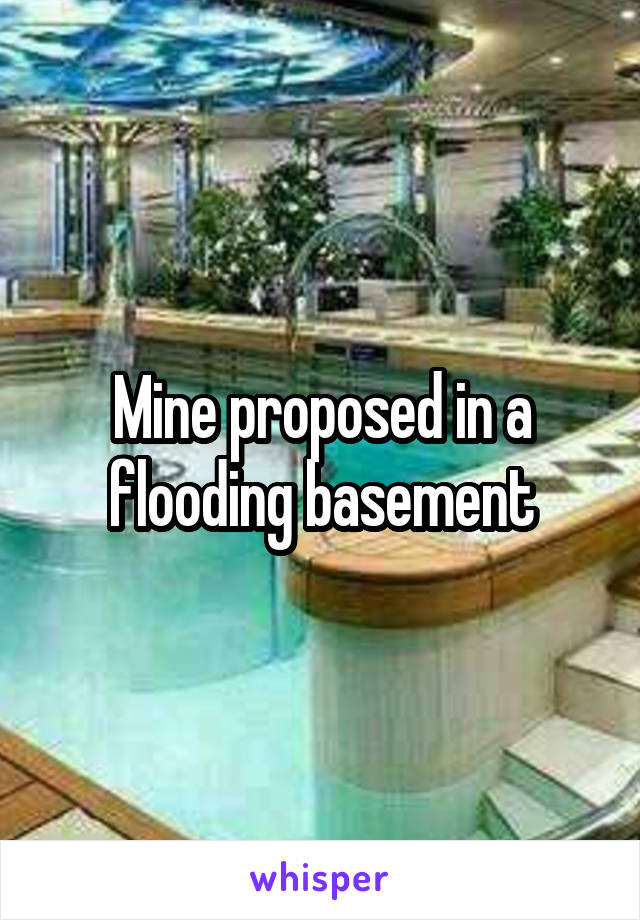 Mine proposed in a flooding basement