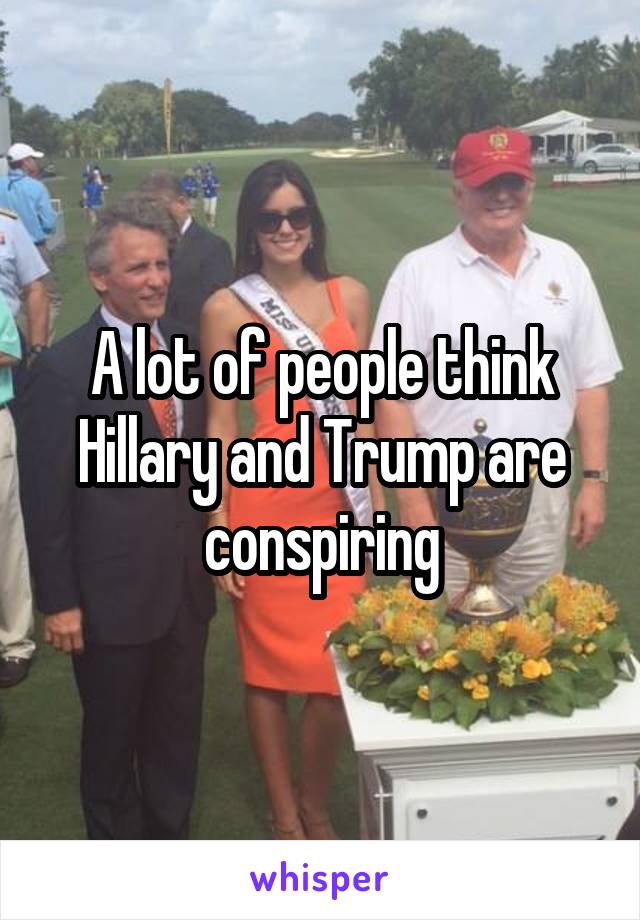 A lot of people think Hillary and Trump are conspiring