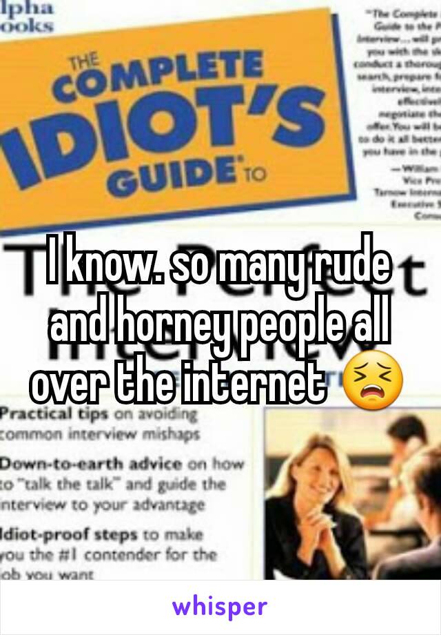I know. so many rude and horney people all over the internet 😣