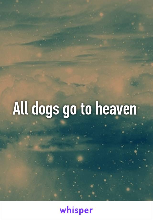 All dogs go to heaven 