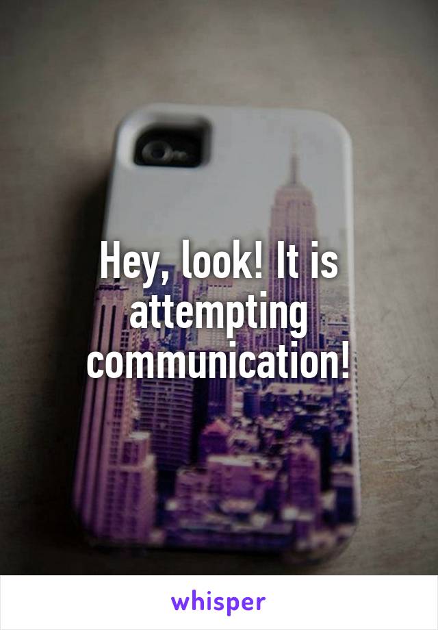 Hey, look! It is attempting communication!