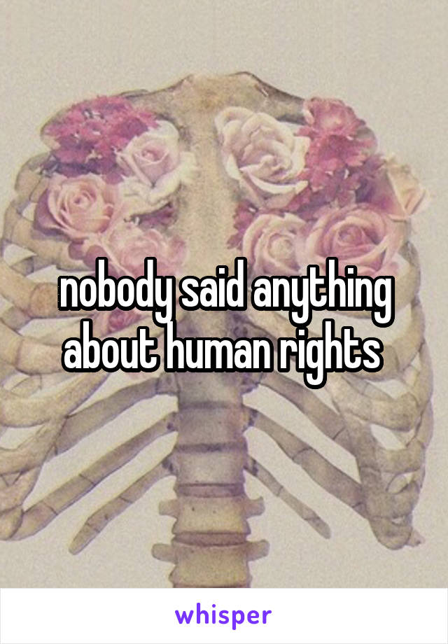 nobody said anything about human rights 