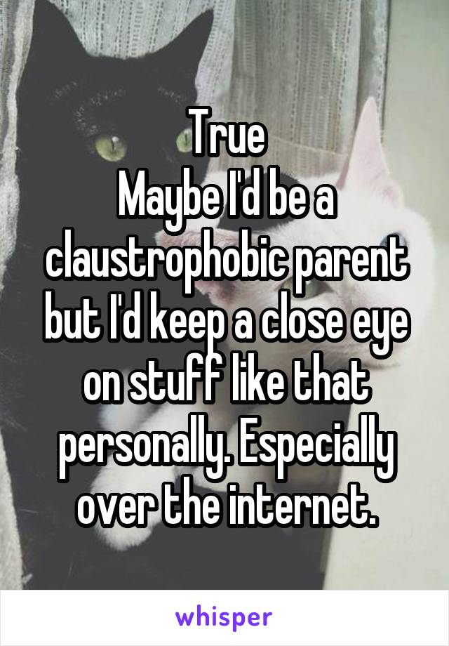 True
Maybe I'd be a claustrophobic parent but I'd keep a close eye on stuff like that personally. Especially over the internet.