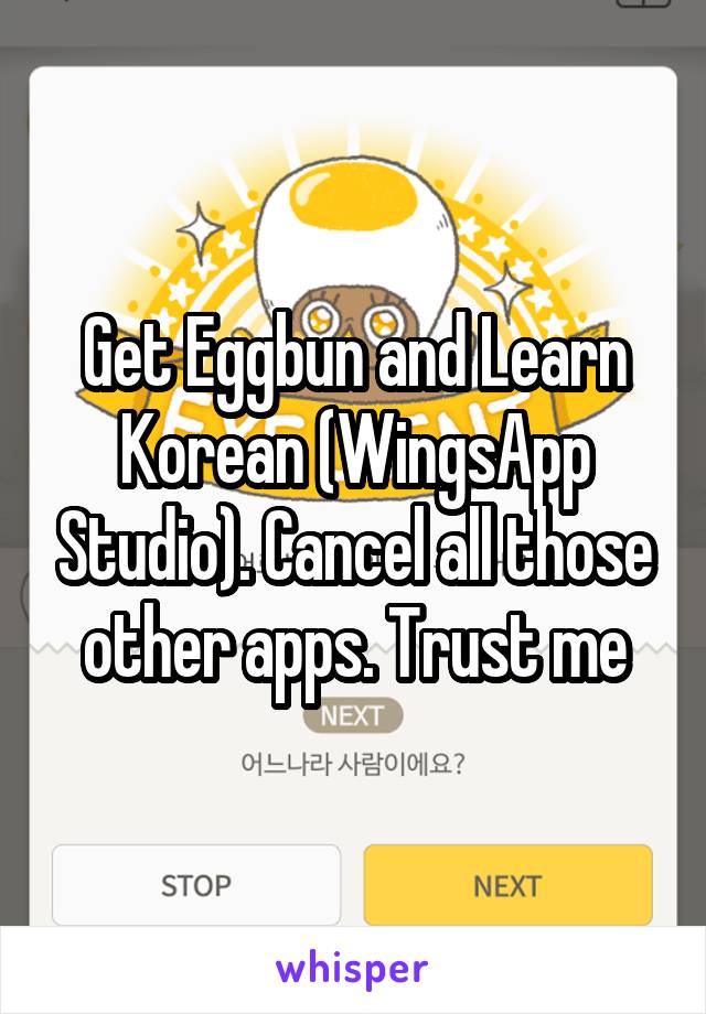 Get Eggbun and Learn Korean (WingsApp Studio). Cancel all those other apps. Trust me