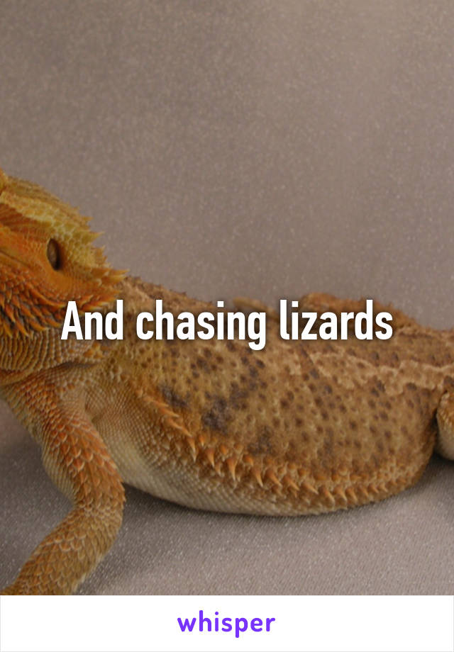 And chasing lizards