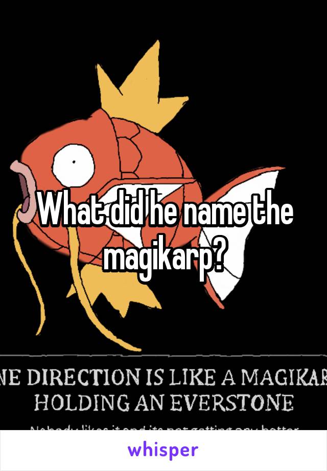 What did he name the magikarp?