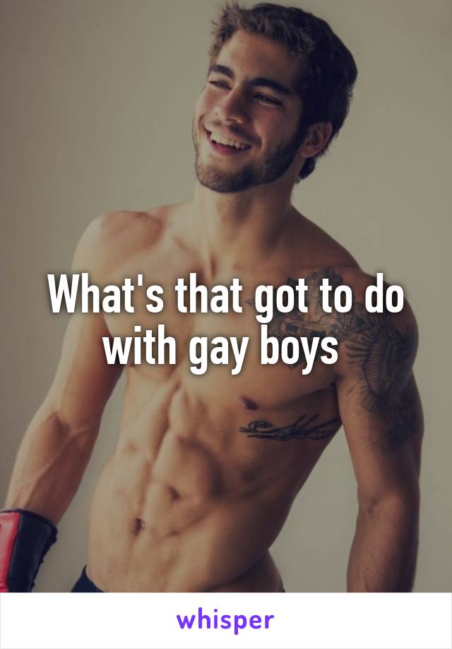 What's that got to do with gay boys 