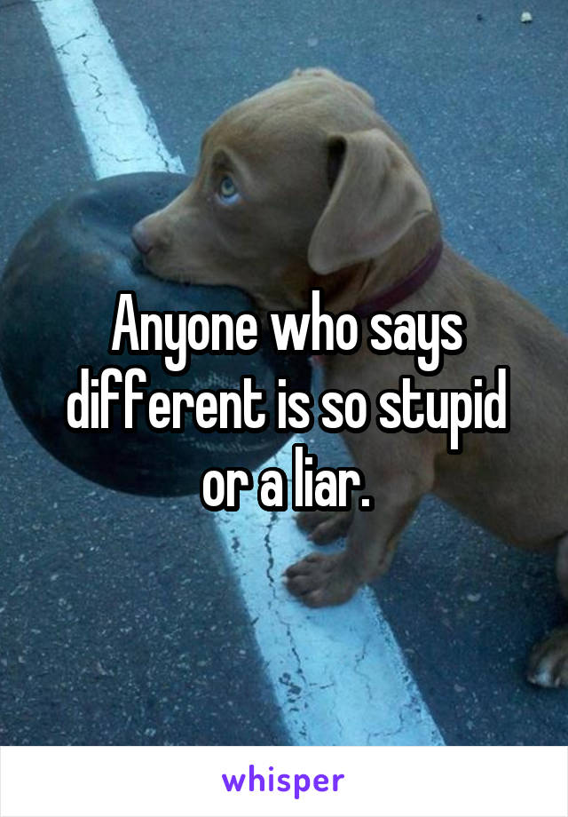 Anyone who says different is so stupid or a liar.