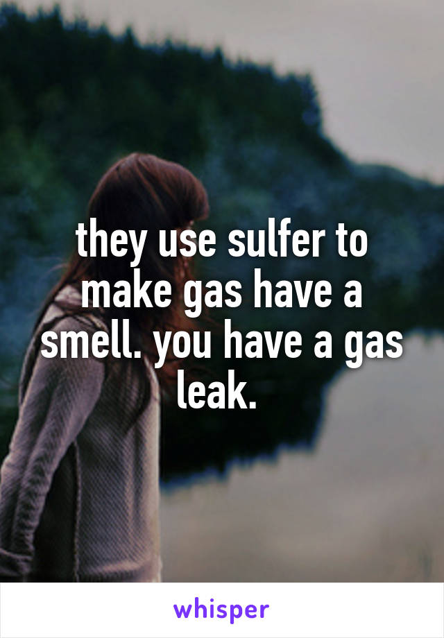 they use sulfer to make gas have a smell. you have a gas leak. 