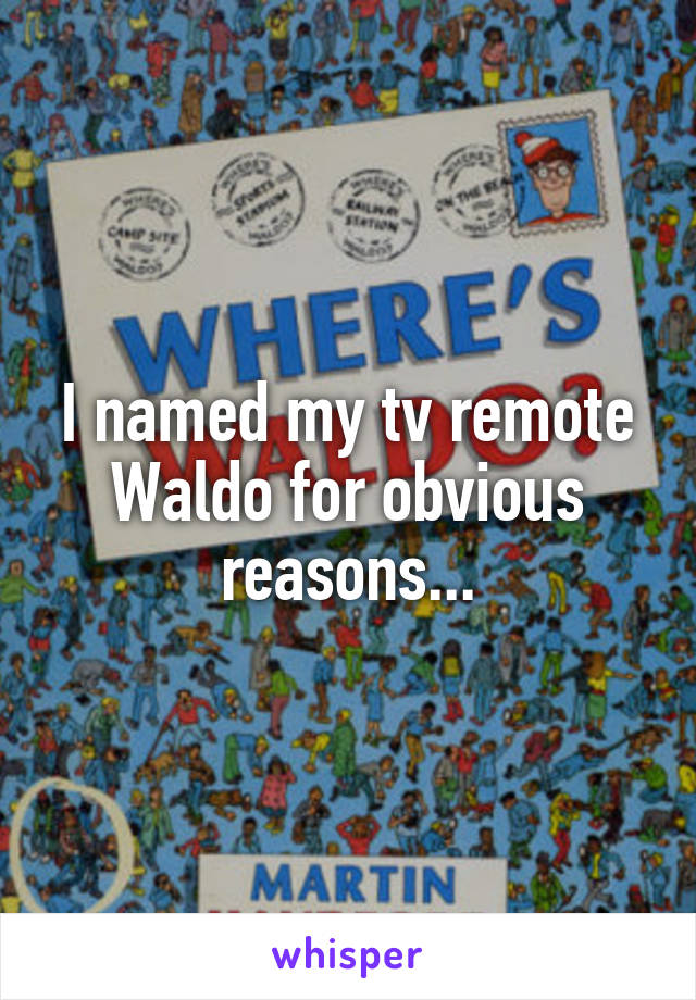 I named my tv remote Waldo for obvious reasons...