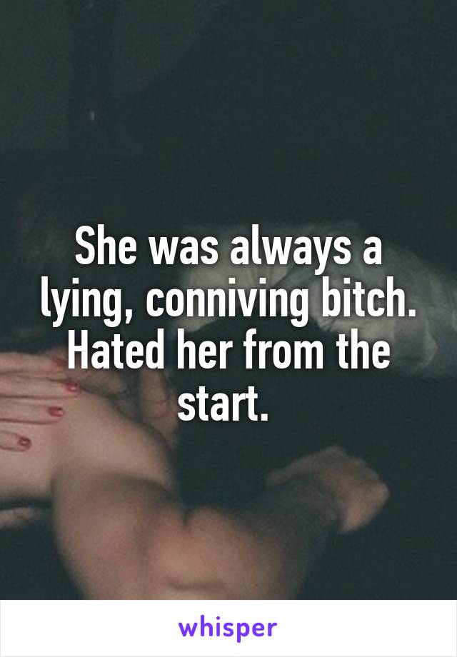 She was always a lying, conniving bitch. Hated her from the start. 