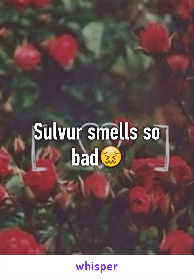 Sulvur smells so bad😖