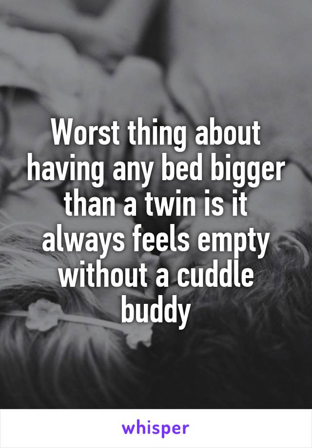 Worst thing about having any bed bigger than a twin is it always feels empty without a cuddle buddy