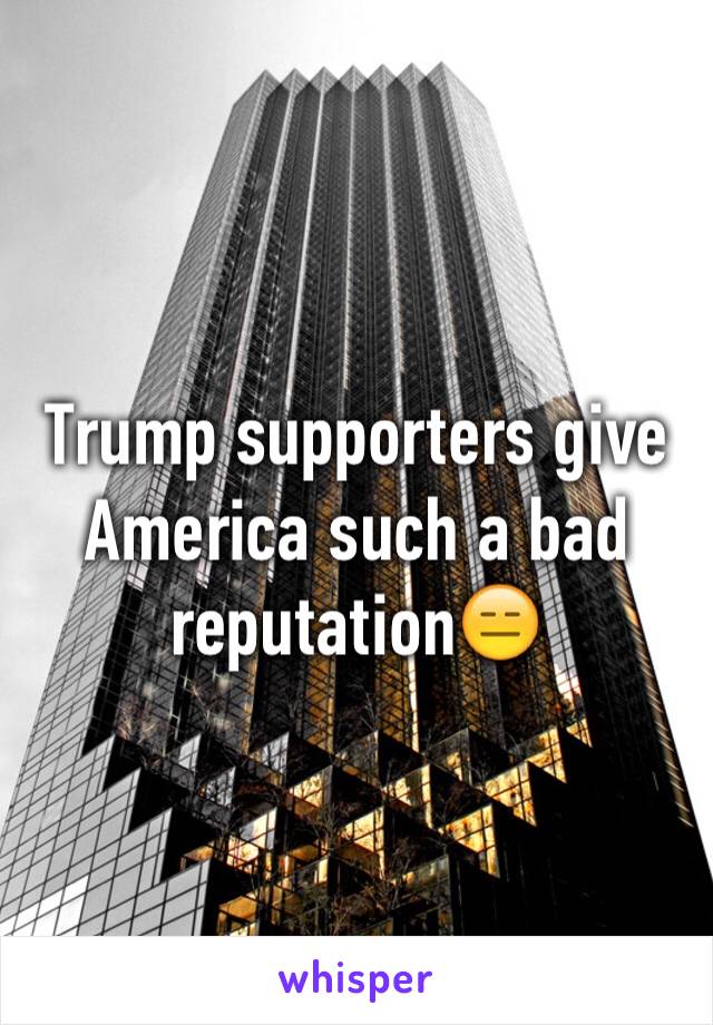 Trump supporters give America such a bad reputation😑