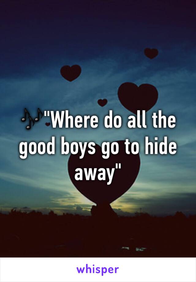 🎶"Where do all the good boys go to hide away"