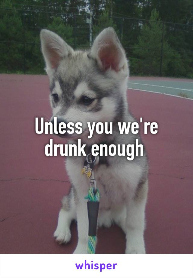 Unless you we're drunk enough 