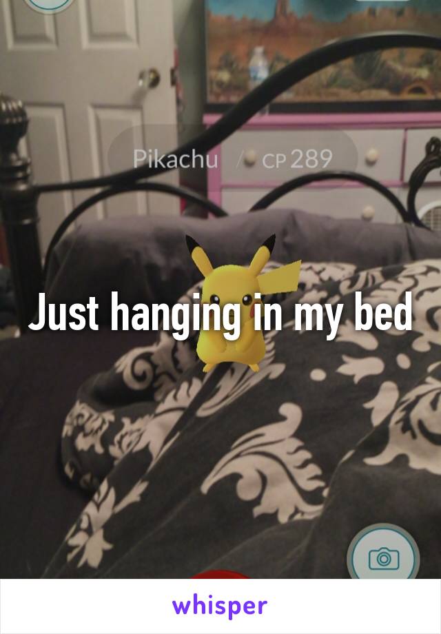Just hanging in my bed