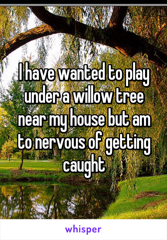 I have wanted to play under a willow tree near my house but am to nervous of getting caught