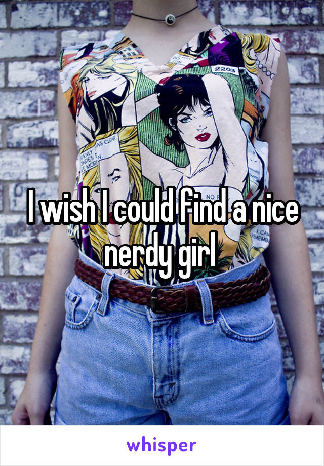 I wish I could find a nice nerdy girl 