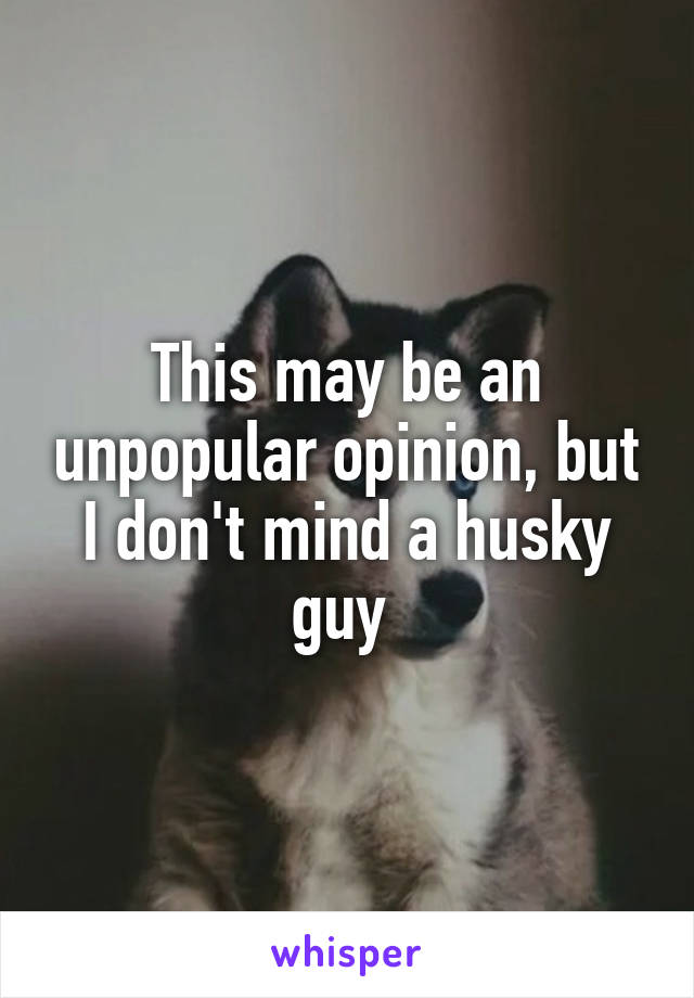 This may be an unpopular opinion, but I don't mind a husky guy 