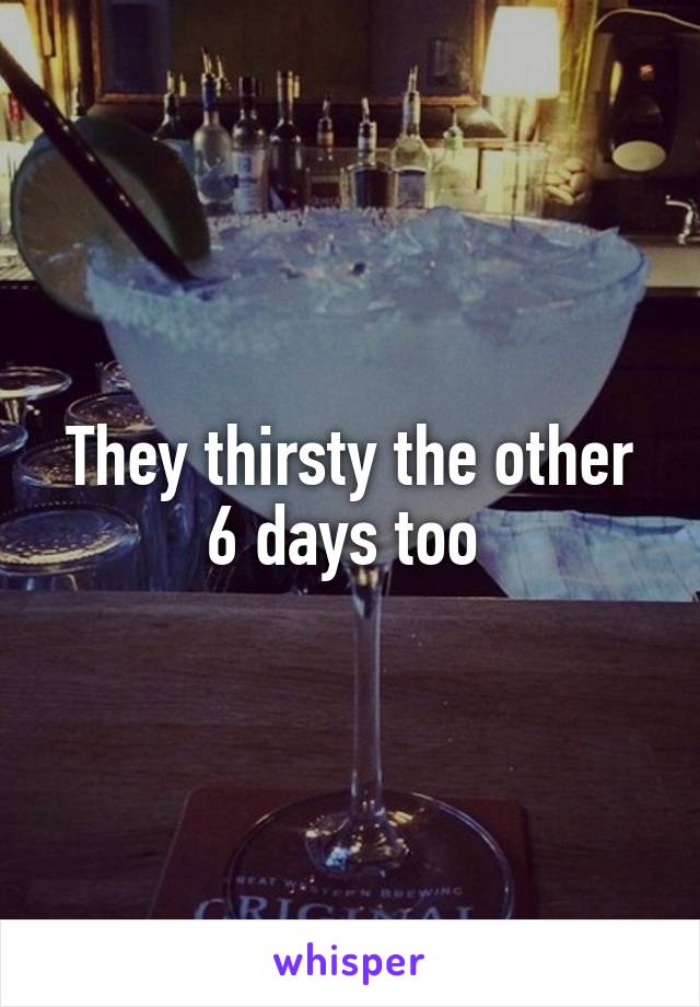 They thirsty the other 6 days too 