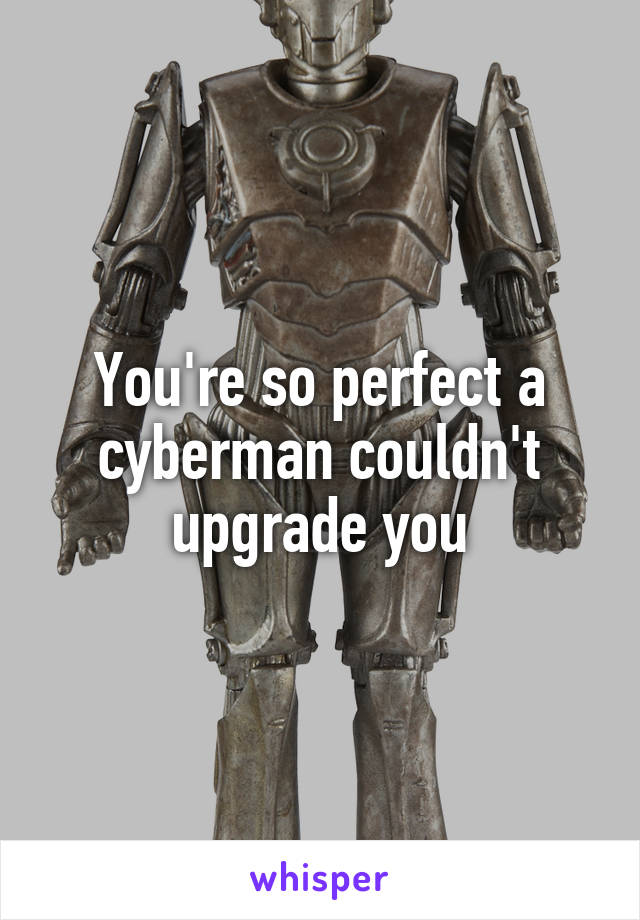 You're so perfect a cyberman couldn't upgrade you