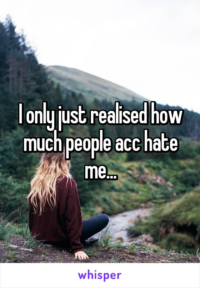 I only just realised how much people acc hate me...