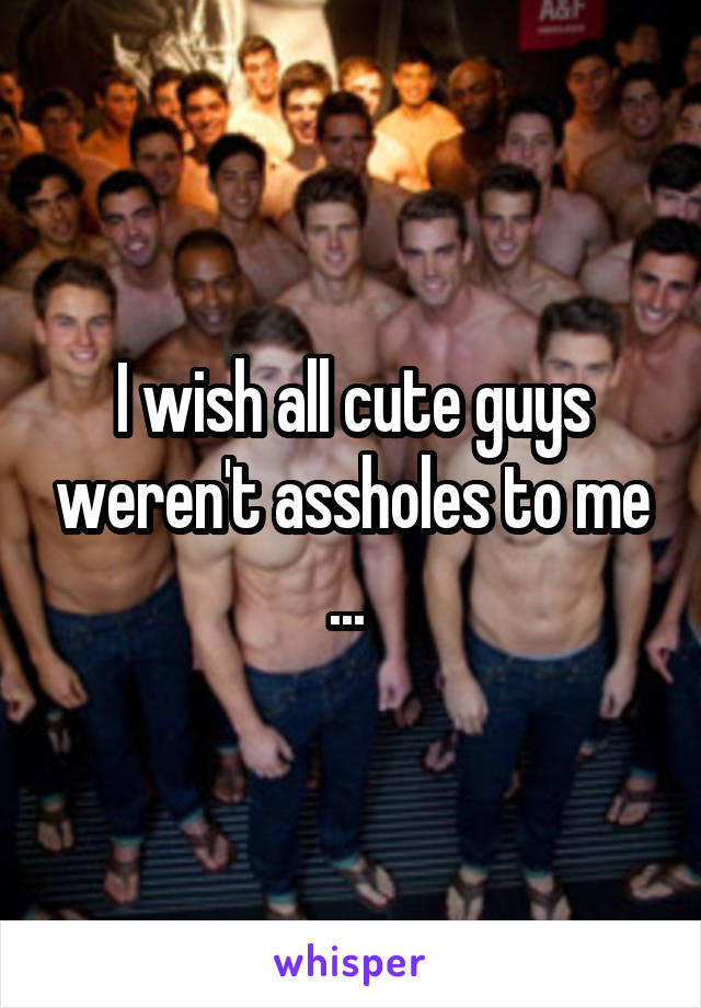 I wish all cute guys weren't assholes to me ... 