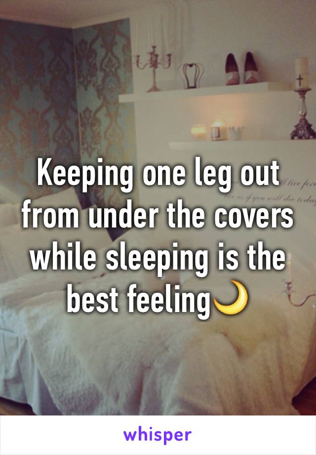 Keeping one leg out from under the covers while sleeping is the best feeling🌙