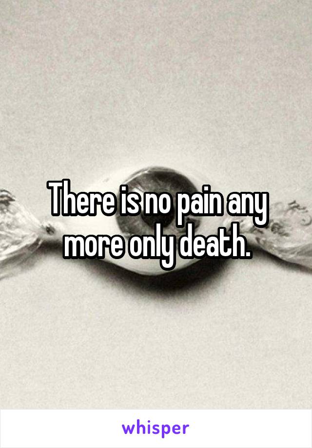 There is no pain any more only death.