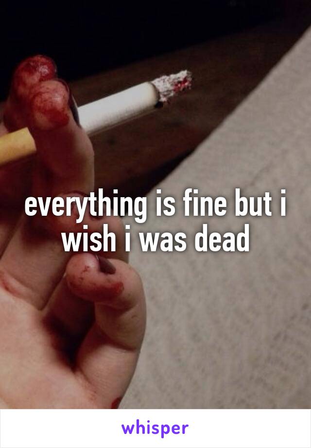 everything is fine but i wish i was dead