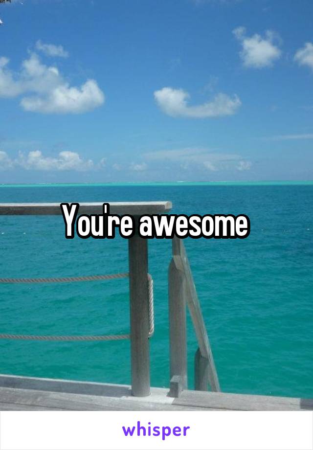 You're awesome 