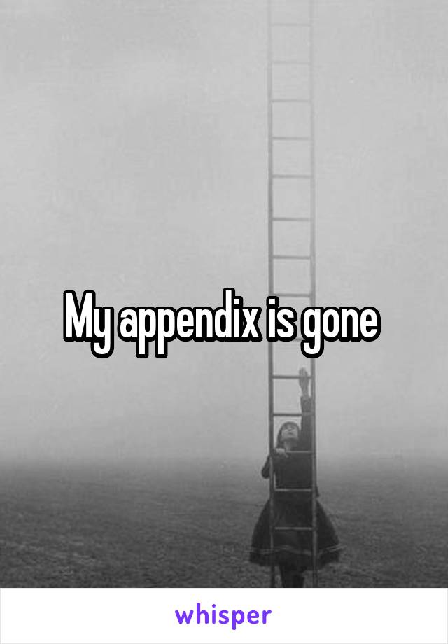 My appendix is gone 