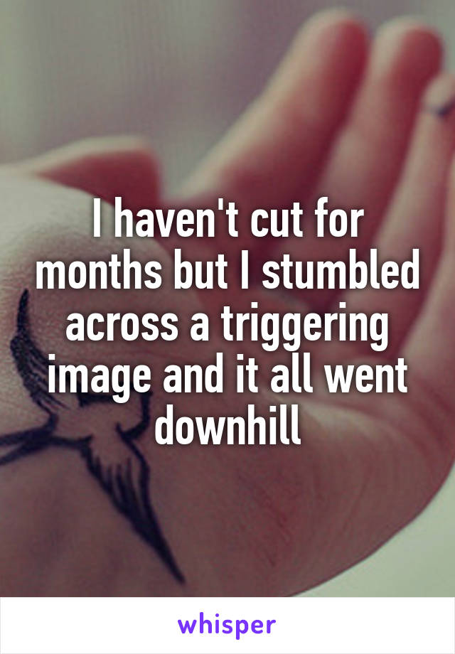 I haven't cut for months but I stumbled across a triggering image and it all went downhill