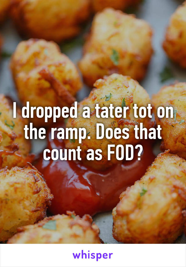 I dropped a tater tot on the ramp. Does that count as FOD?