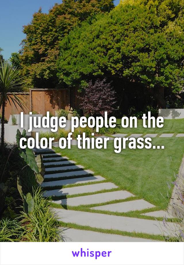 I judge people on the color of thier grass...