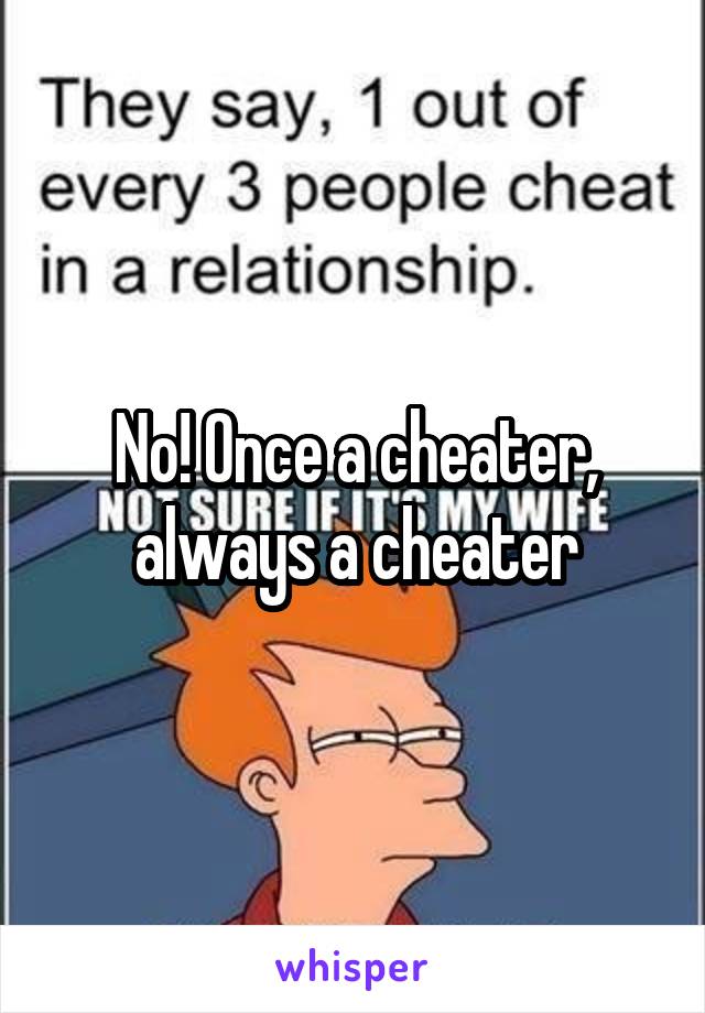 No! Once a cheater, always a cheater