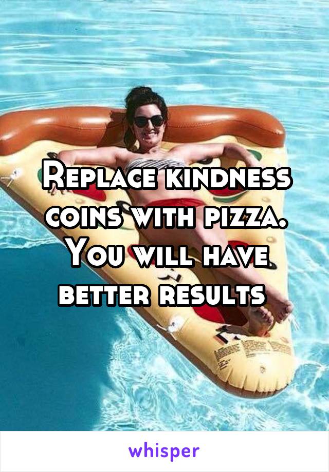 Replace kindness coins with pizza. You will have better results 