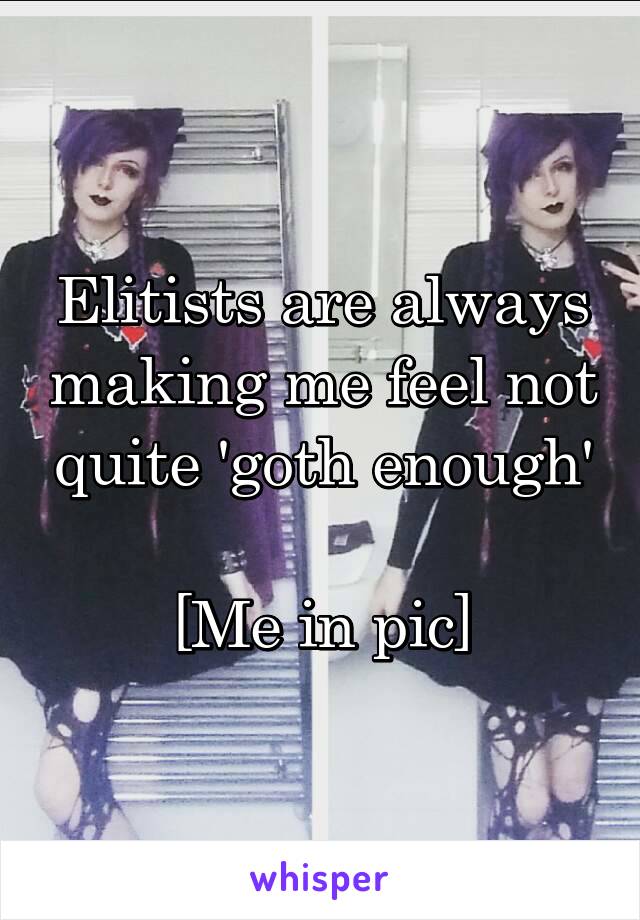 Elitists are always making me feel not quite 'goth enough'

[Me in pic]