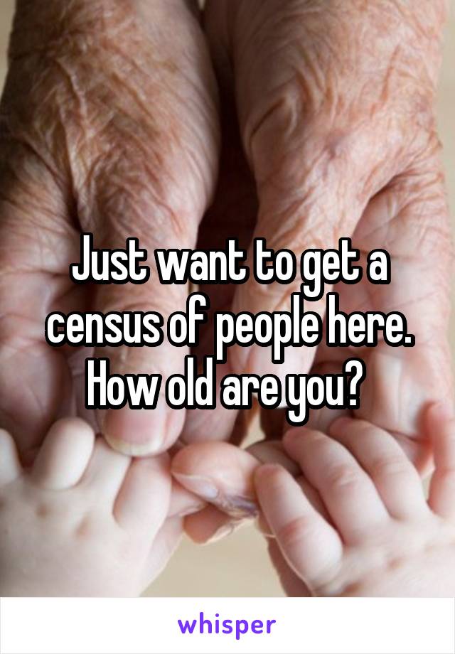 Just want to get a census of people here. How old are you? 