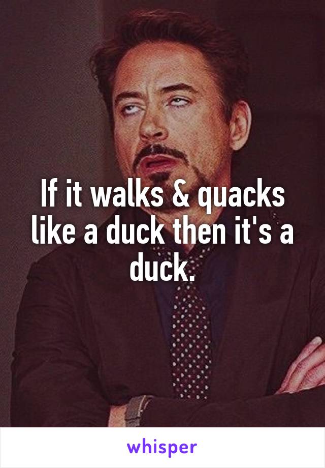 If it walks & quacks like a duck then it's a duck.