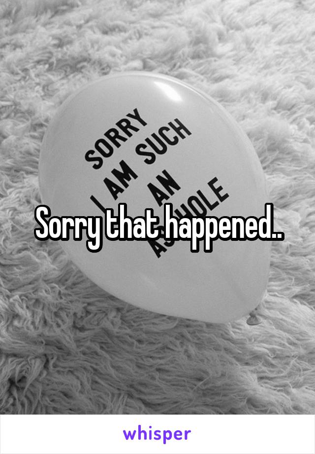 Sorry that happened..