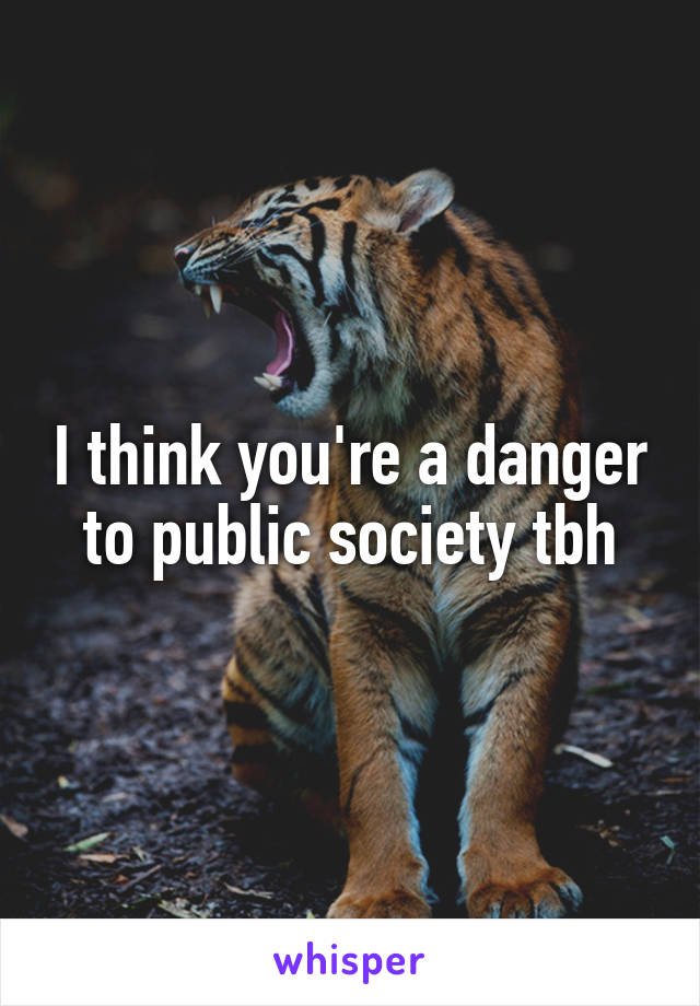 I think you're a danger to public society tbh