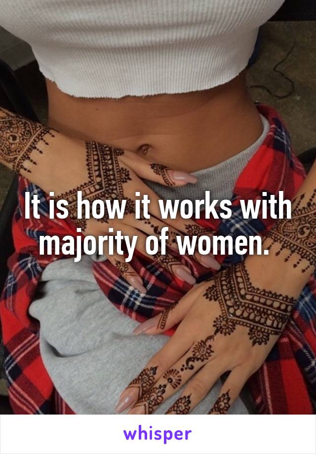 It is how it works with majority of women. 