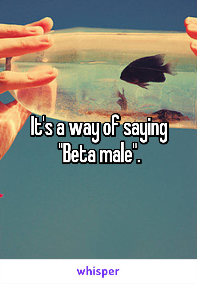 It's a way of saying "Beta male".