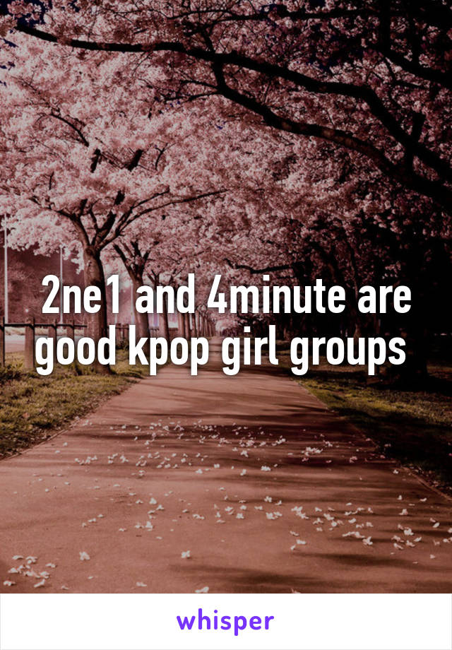 2ne1 and 4minute are good kpop girl groups 