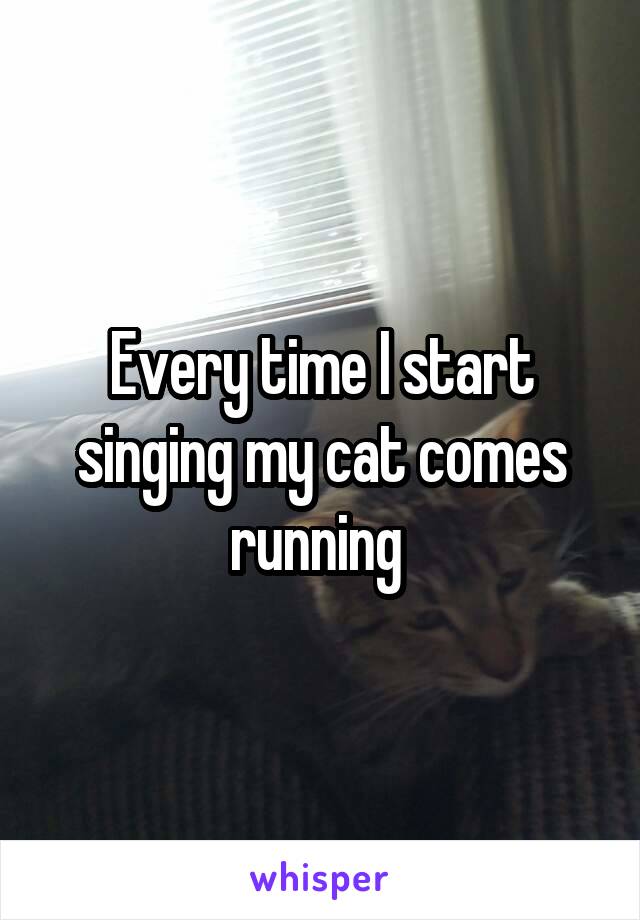 Every time I start singing my cat comes running 