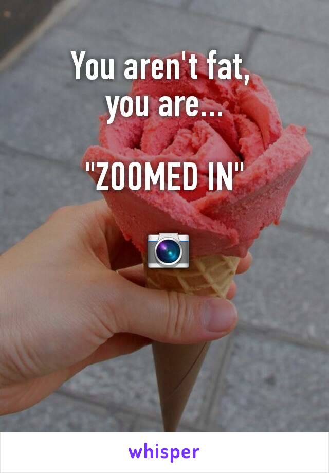 You aren't fat, 
you are...

"ZOOMED IN"

 📷